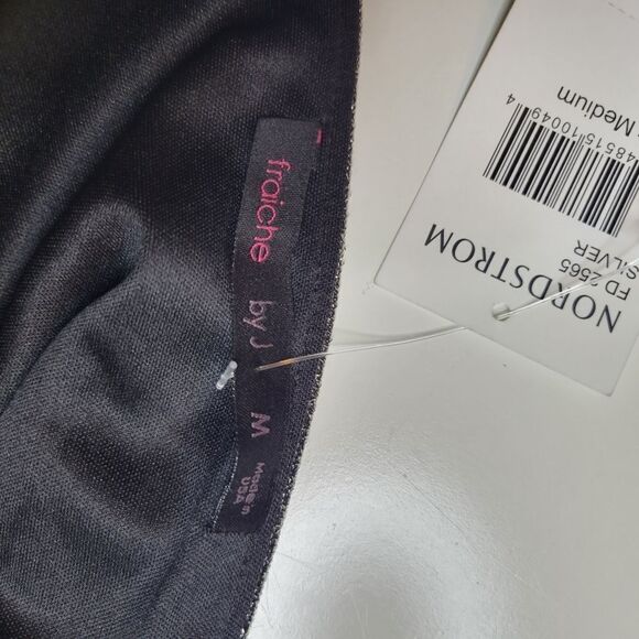 $99 NEW M Fraiche by J black metallic deep v neck twirl holiday dress medium NWT - Picture 5 of 10